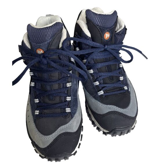 Merrell Thermo Pathfinder Hiking Boots Shoes Womens 7 Blue Waterproof - Picture 2 of 12